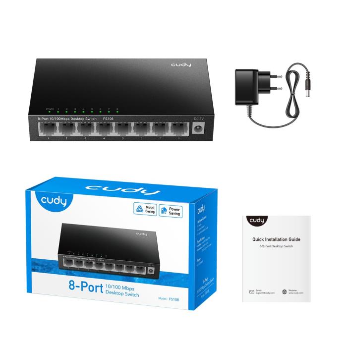 Switch 8 Θέσεων Cudy FS108 10/100 Mbps Μεταλλικό | eLabstore.gr Switch 8 Θέσεων Cudy FS108 10/100 Mbps Μεταλλικό | Switches | elabstore.gr