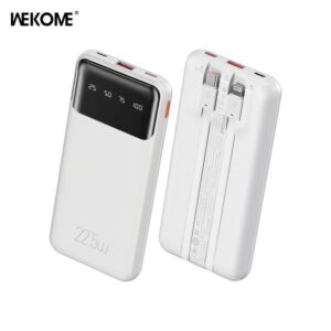 Power Bank 10000mAh PD 22,5W WK WP-63 2 Θέσεων, με καλώδιο Lightning/USB-C Λευκό | Φόρτιση | elabstore.gr