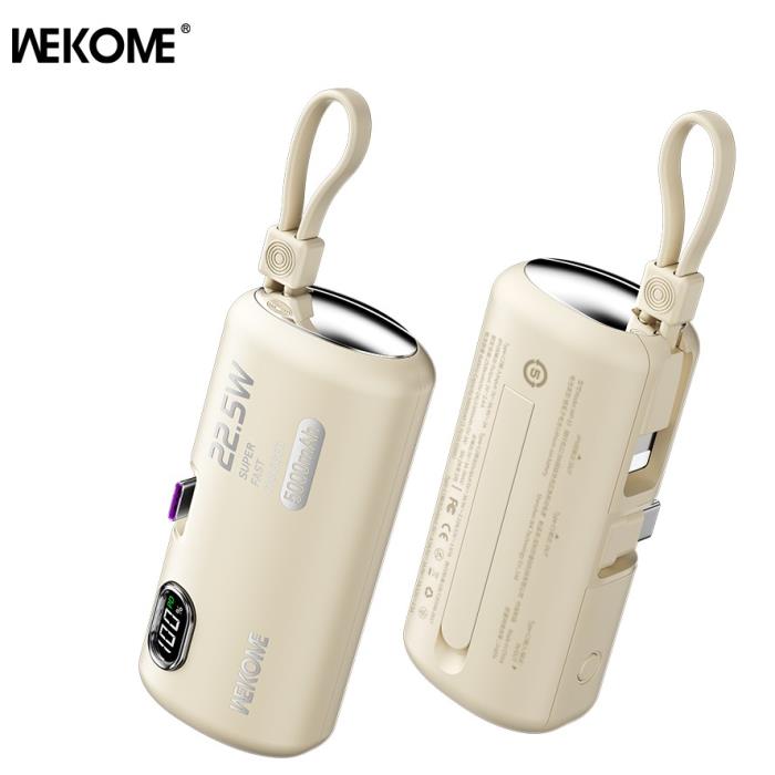 Power Bank 5000mAh PD 22,5W WK WP-19 2 Θέσεων, με καλώδιο Lightning Μπέζ | eLabstore.gr Power Bank 5000mAh PD 22,5W WK WP-19 2 Θέσεων, με καλώδιο Lightning Μπέζ | Φόρτιση | elabstore.gr