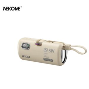 Power Bank 5000mAh PD 22,5W WK WP-19 2 Θέσεων, με καλώδιο Lightning Μπέζ | eLabstore.gr Power Bank 5000mAh PD 22,5W WK WP-19 2 Θέσεων, με καλώδιο Lightning Μπέζ | Φόρτιση | elabstore.gr