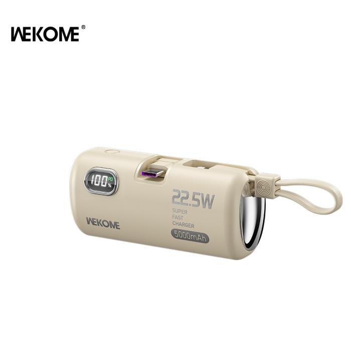 Power Bank 5000mAh PD 22,5W WK WP-19 2 Θέσεων, με καλώδιο Lightning Μπέζ | eLabstore.gr Power Bank 5000mAh PD 22,5W WK WP-19 2 Θέσεων, με καλώδιο Lightning Μπέζ | Φόρτιση | elabstore.gr