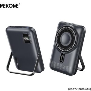Power Bank 10000mAh PD 20W WK WP-17 1 Θέσης, με Ασύρματη Φόρτιση Magnetic Γκρι | Φόρτιση | elabstore.gr