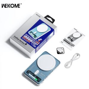 Power Bank 10000mAh PD 20W WK WP-52 1Θέσης, με Ασύρματη Φόρτιση Magnetic Λευκό | Φόρτιση | elabstore.gr