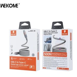 Καλώδιο Φόρτισης WK WDC-46 USB-C σε USB-C PD 65W 1m Γκρι | Καλώδια | elabstore.gr