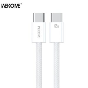Καλώδιο Φόρτισης WK WDC-21 USB-C σε USB-C PD 65W 1m Λευκό | Καλώδια | elabstore.gr