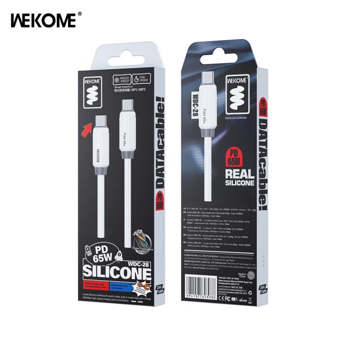 Καλώδιο Φόρτισης WK WDC-28 USB-C σε USB-C PD 65W 1m Λευκό | eLabstore.gr Καλώδιο Φόρτισης WK WDC-28 USB-C σε USB-C PD 65W 1m Λευκό | Καλώδια | elabstore.gr