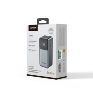 Power Bank 12000mAh PD 100W UGREEN PB724 35526B 3 θέσεων,με καλώδιο USB-C 240W | Φόρτιση | elabstore.gr