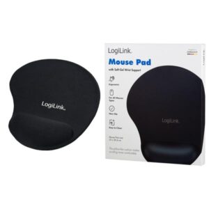 Mousepad GEL LogiLink ID0027, με Στήριγμα Καρπού Μαύρο | Περιφερειακά | elabstore.gr