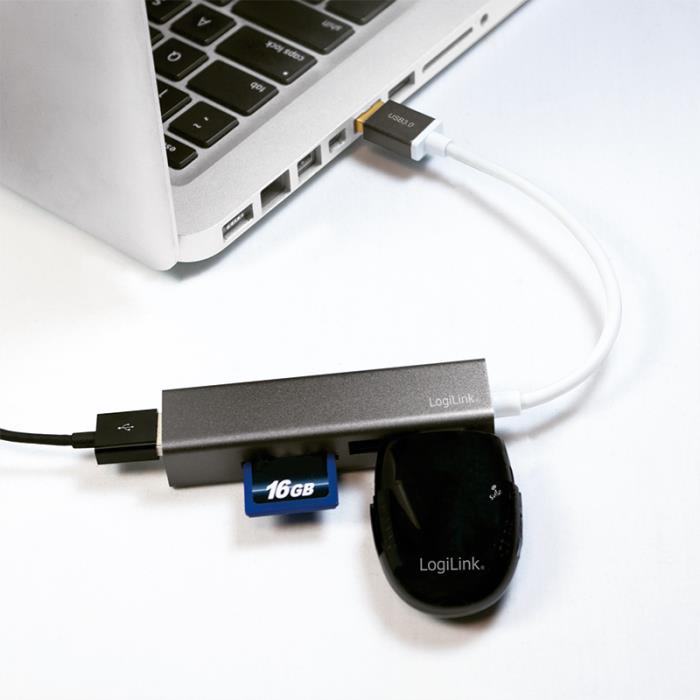 USB 3.0 Hub 3 θέσεων LogiLink UA0306, με Card Reader | eLabstore.gr USB 3.0 Hub 3 θέσεων LogiLink UA0306, με Card Reader | Περιφερειακά | elabstore.gr