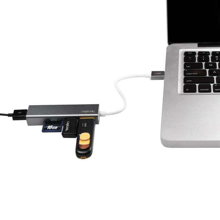 USB 3.0 Hub 3 θέσεων LogiLink UA0306, με Card Reader | eLabstore.gr USB 3.0 Hub 3 θέσεων LogiLink UA0306, με Card Reader | Περιφερειακά | elabstore.gr