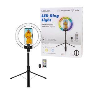 Ring Light 25 cm LogiLink AA0156, με Selfie Stick/Τρίποδο και Τηλεχειριστήριο για Smartphone | Αξεσουάρ | elabstore.gr