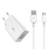 Φορτιστής Σπιτιού WK WP-U56 2 Θέσεων,με καλώδιο USB-C Λευκό | Φόρτιση | elabstore.gr