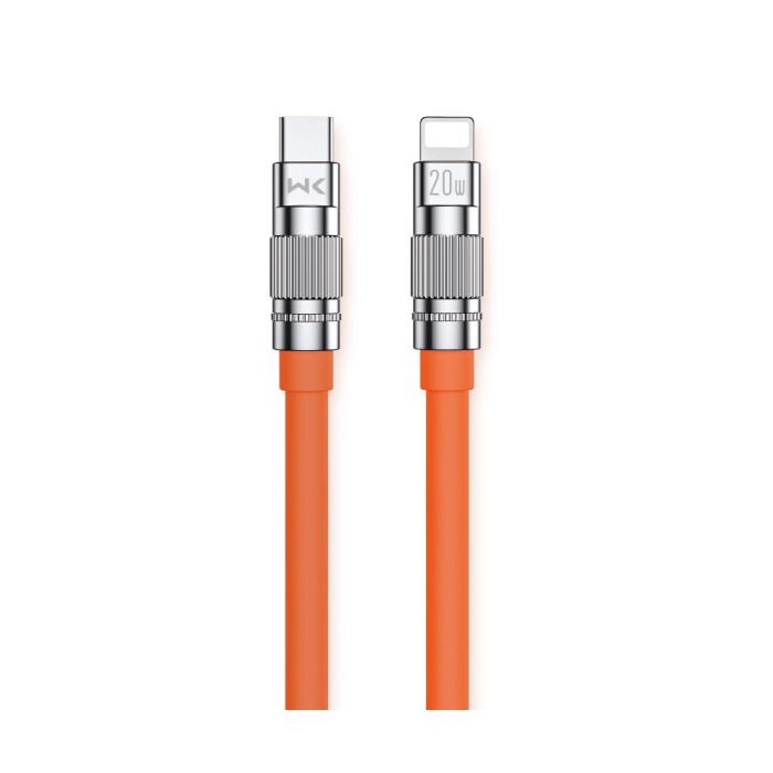 Καλώδιο Φόρτισης WDC-187 USB-C σε Lightning PD 20W 1.2m Πορτοκαλί | eLabstore.gr Καλώδιο Φόρτισης WDC-187 USB-C σε Lightning PD 20W 1.2m Πορτοκαλί | Καλώδια | elabstore.gr