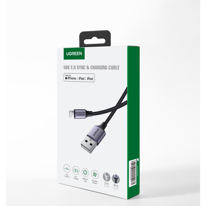 Καλώδιο Φόρτισης UGREEN US199 60156 USB to Lightning 1m Μαύρο | eLabstore.gr Καλώδιο Φόρτισης UGREEN US199 60156 USB to Lightning 1m Μαύρο | Καλώδια | elabstore.gr