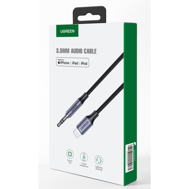 Αντάπτορας Lightning σε 3.5mm M/M UGREEN US315 70509 Μαύρο 1m | eLabstore.gr Αντάπτορας Lightning σε 3.5mm M/M UGREEN US315 70509 Μαύρο 1m | Αξεσουάρ | elabstore.gr