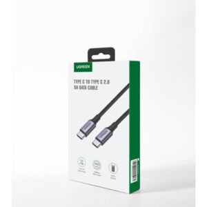 Καλώδιο Φόρτισης UGREEN US316 70427 USB-C σε USB-C PD 100W 1m Μαύρο | Καλώδια | elabstore.gr