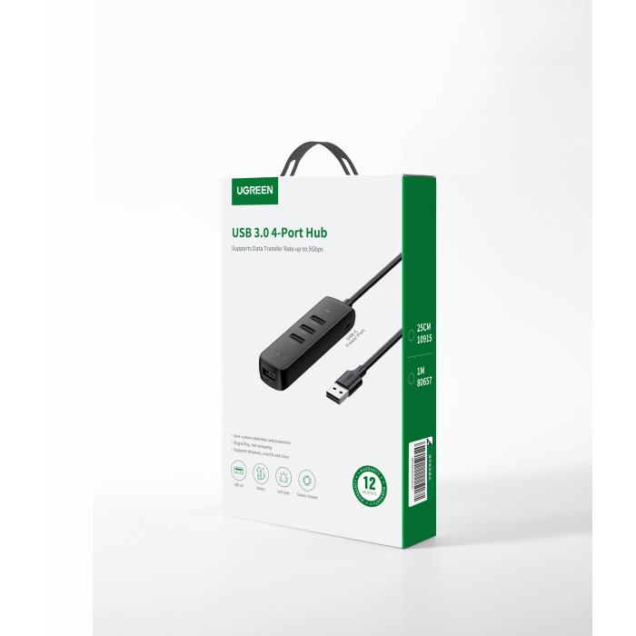 USB 3.0 Hub 4 Θέσεων UGREEN CM416 80657 Μαύρο | eLabstore.gr USB 3.0 Hub 4 Θέσεων UGREEN CM416 80657 Μαύρο | Περιφερειακά | elabstore.gr