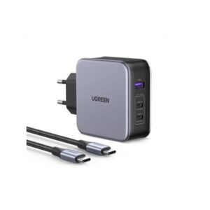 Φορτιστής Σπιτιού GaN 140W UGREEN CD289 90549 3 Θέσεων, με καλώδιο USB-C Μαύρο | Φόρτιση | elabstore.gr