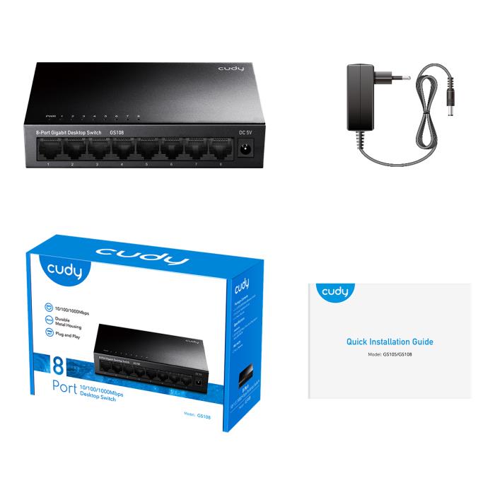 Switch 8 Θέσεων Cudy GS108 Gigabit Μεταλλικό | eLabstore.gr Switch 8 Θέσεων Cudy GS108 Gigabit Μεταλλικό | Switches | elabstore.gr