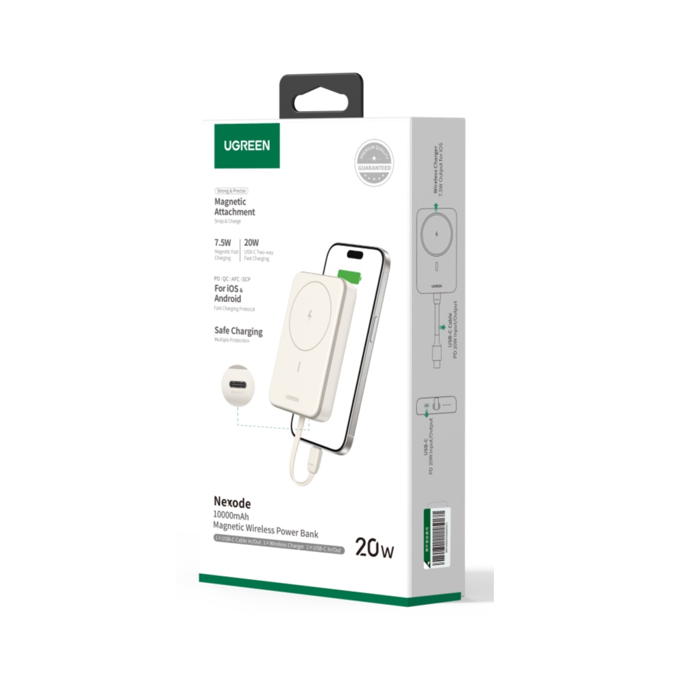 Power Bank 10000mAh PD 20W UGREEN PB760 35341, με Ασύρματη Φόρτιση Magnetic, 1 Θέσης Μπέζ | eLabstore.gr Power Bank 10000mAh PD 20W UGREEN PB760 35341, με Ασύρματη Φόρτιση Magnetic, 1 Θέσης Μπέζ | Φόρτιση | elabstore.gr