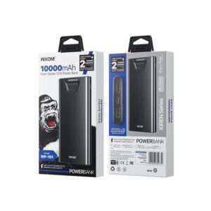 Power Bank 10000mAh 12W WK WP-101 2 Θέσεων Μαύρο | Φόρτιση | elabstore.gr