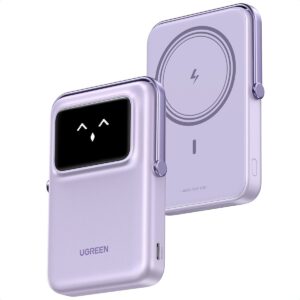 Power Bank 10000mAh PD 20W UGREEN PB572 45328, με Ασύρματη Φόρτιση Magnetic, 1 Θέσης Μωβ | Φόρτιση | elabstore.gr