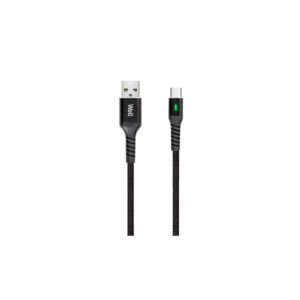 Καλώδιο 3A USB 2.0 σε Type-C Φόρτισης - Data με ένδειξη φόρτισης 1m Μαύρο Well CABLE-USB/USBC-1BK04- | Περιφερειακά | elabstore.gr