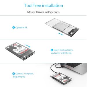 ORICO θήκη για 2.5" SATA HDD/SSD 2139C3, 5Gbps, διάφανη | eLabstore.gr ORICO θήκη για 2.5" SATA HDD/SSD 2139C3, 5Gbps, διάφανη | eLabstore.gr