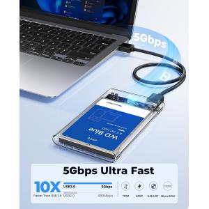 ORICO θήκη για 2.5" SATA HDD/SSD 2139U3, 5Gbps, διάφανη | Συνοδευτικά PC | elabstore.gr