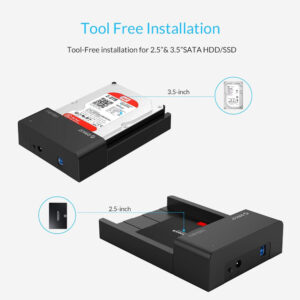 ORICO docking station για 2.5" ή 3.5" SATA HDD/SSD 6518US3-V2, 5Gbps, μαύρο | Συνοδευτικά PC | elabstore.gr