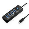 ORICO USB hub PW4U-C3, 4x θυρών, USB 3.0, 5Gbps, USB-C σύνδεση, μαύρο | Συνοδευτικά PC | elabstore.gr