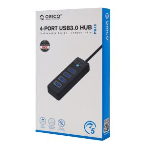 ORICO USB hub PW4U-C3, 4x θυρών, USB 3.0, 5Gbps, USB-C σύνδεση, μαύρο | Συνοδευτικά PC | elabstore.gr