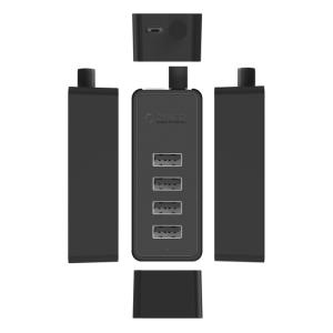 ORICO USB hub W5P-U2, 4x θυρών, USB 2.0, 480Mbps, USB σύνδεση, 1m καλώδιο, μαύρο | Συνοδευτικά PC | elabstore.gr