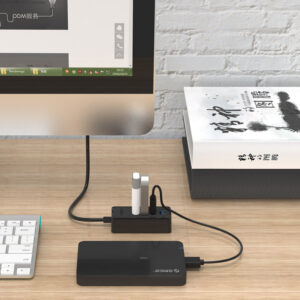 ORICO USB hub W5P-U3, 4x θυρών, USB 3.0, 5Gbps, USB σύνδεση, 1m καλώδιο, μαύρο | Συνοδευτικά PC | elabstore.gr