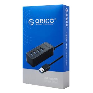ORICO USB hub W5P-U3, 4x θυρών, USB 3.0, 5Gbps, USB σύνδεση, 1m καλώδιο, μαύρο | Συνοδευτικά PC | elabstore.gr