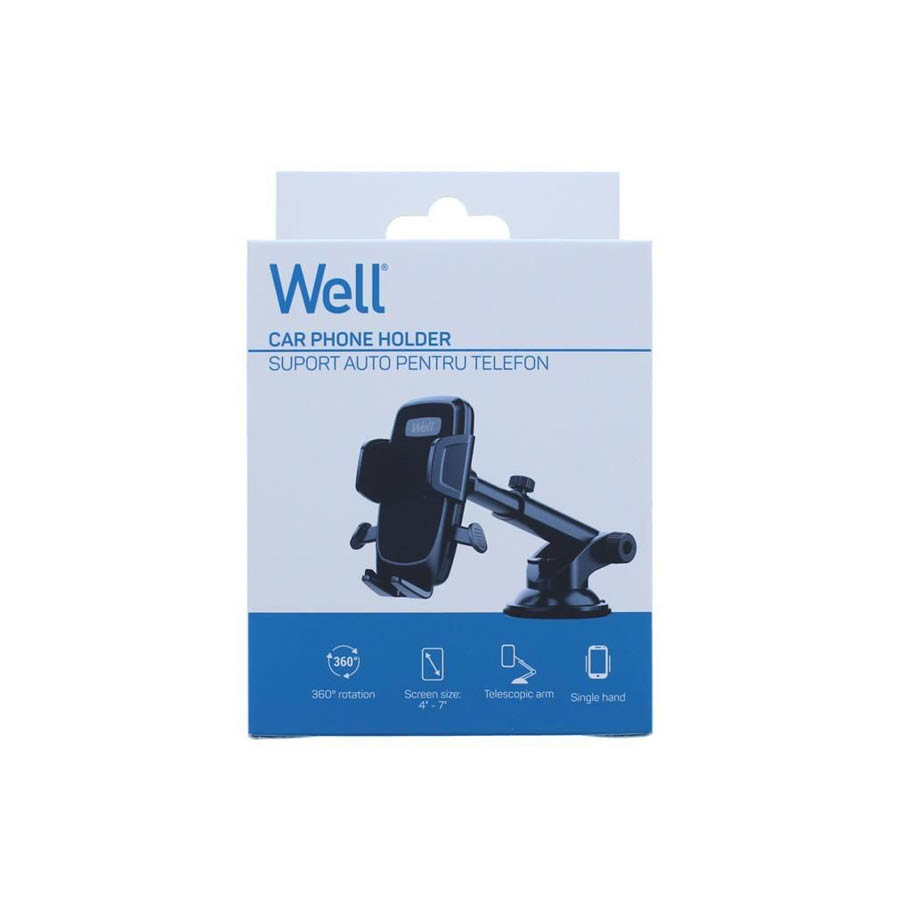 Βάση Στήριξης Αυτοκινήτου με βεντούζα για Smartphone Well MOUNT-CAR-SCA07-WL | eLabstore.gr Βάση Στήριξης Αυτοκινήτου με βεντούζα για Smartphone Well MOUNT-CAR-SCA07-WL | Αξεσουάρ | elabstore.gr