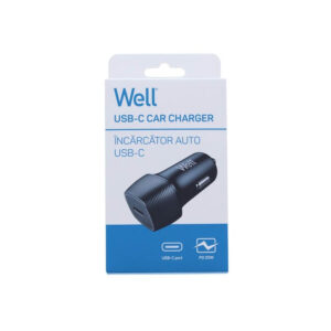 Well Universal USB-C Fast Car Charger 5V/3A 25W Μαύρος PSUP-USB-CPD125BK-WL | eLabstore.gr Well Universal USB-C Fast Car Charger 5V/3A 25W Μαύρος PSUP-USB-CPD125BK-WL | Περιφερειακά | elabstore.gr