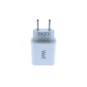 Universal USB-C FastTravel Wall Charger 5VDC/3A (20W) Λευκό Well PSUP-USB-WPD12003WE-WL | Περιφερειακά | elabstore.gr
