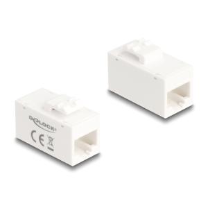 DELOCK Keystone module RJ45 90639, θηλυκό σε θηλυκό, Cat 6A UTP, λευκό | Εξοπλισμός IT | elabstore.gr