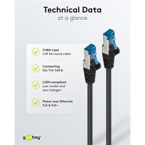 GOOBAY καλώδιο δικτύου 93820, CAT 6A S/FTP, 500MHz, Copper, 5m, μαύρο | Καλώδια - Αντάπτορες | elabstore.gr
