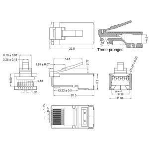 GOOBAY βύσμα RJ45 93829, CAT 6 STP, μεταλλικό, 10τμχ | Καλώδια - Αντάπτορες | elabstore.gr