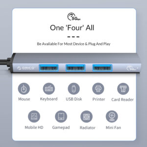 ORICO USB hub AH-13, 4x θυρών, USB 3.0, 5Gbps, USB-C σύνδεση, γκρι | eLabstore.gr ORICO USB hub AH-13, 4x θυρών, USB 3.0, 5Gbps, USB-C σύνδεση, γκρι | Συνοδευτικά PC | elabstore.gr