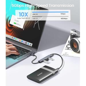 ORICO USB hub AHC2-4A, 4x θυρών, USB 3.0, 5Gbps, USB-C σύνδεση, γκρι | Συνοδευτικά PC | elabstore.gr