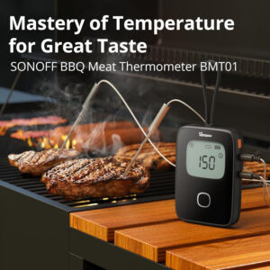 SONOFF smart θερμόμετρο barbeque BMT01 με 2x αισθητήρες, έως 300 °C, μαύρο | Ηλεκτρικές συσκευές | elabstore.gr