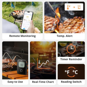 SONOFF smart θερμόμετρο barbeque BMT01 με 2x αισθητήρες, έως 300 °C, μαύρο | Ηλεκτρικές συσκευές | elabstore.gr