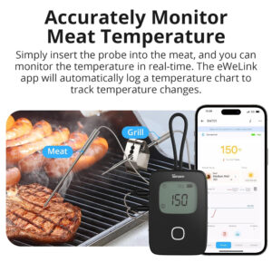 SONOFF smart θερμόμετρο barbeque BMT01 με 2x αισθητήρες, έως 300 °C, μαύρο | Ηλεκτρικές συσκευές | elabstore.gr