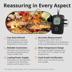 SONOFF smart θερμόμετρο barbeque BMT01 με 2x αισθητήρες, έως 300 °C, μαύρο | Ηλεκτρικές συσκευές | elabstore.gr