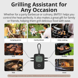 SONOFF smart θερμόμετρο barbeque BMT01 με 2x αισθητήρες, έως 300 °C, μαύρο | eLabstore.gr