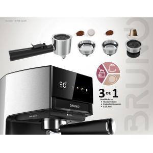 BRUNO "Barista" BRN-0224 Αυτόματη Μηχανή Espresso & Cappuccino, 3 σε 1, Hot & Cold, 950W, 19 bar, ψηφιακή | eLabstore.gr BRUNO "Barista" BRN-0224 Αυτόματη Μηχανή Espresso & Cappuccino, 3 σε 1, Hot & Cold, 950W, 19 bar, ψηφιακή | Ηλεκτρικές συσκευές | elabstore.gr