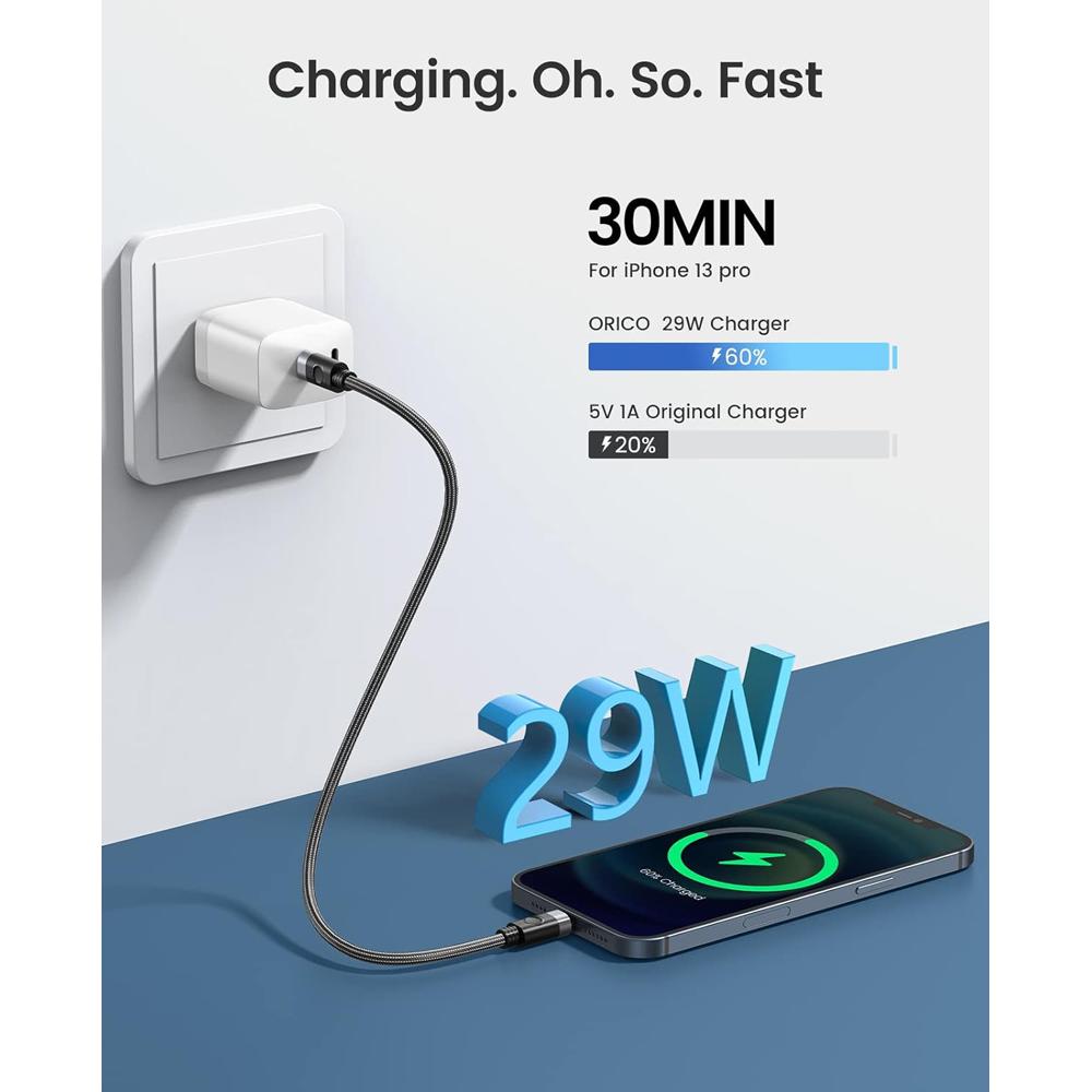 ORICO καλώδιο Lightning σε USB-C C2L, 29W, 480Mbps, 1m, μαύρο | eLabstore.gr ORICO καλώδιο Lightning σε USB-C C2L, 29W, 480Mbps, 1m, μαύρο | Καλώδια - Αντάπτορες | elabstore.gr
